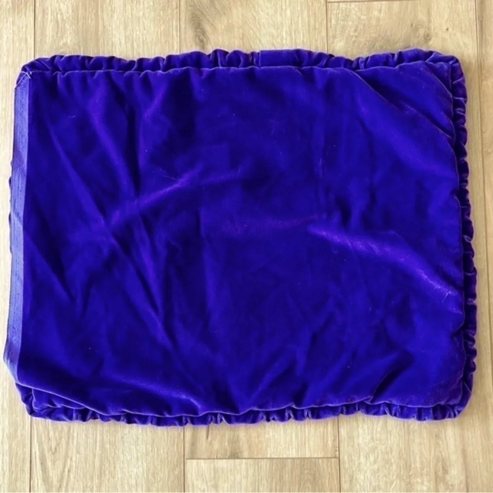 Vintage Purple Velvet & Tapestry Pillow Cover Sham